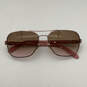 Womens AGDA/S Brown Metal Full-Rim Frame Classic Square Sunglasses image number 1