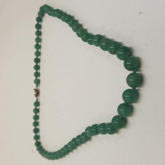 Sterling Silver Knotted Aventurine Beaded Necklace 63.2g image number 3
