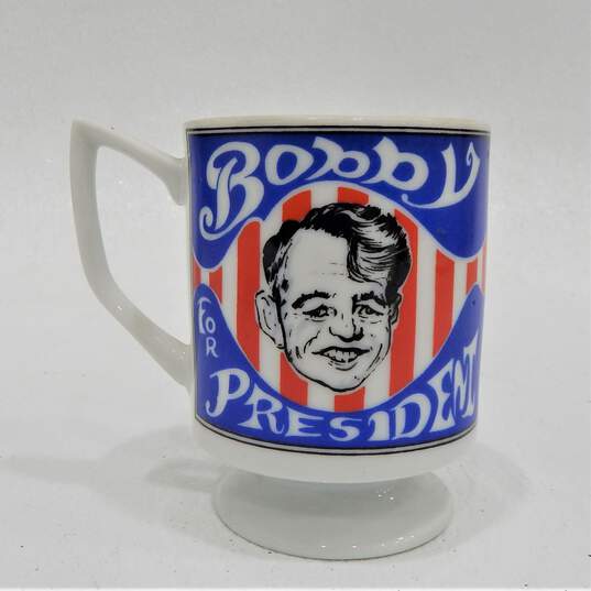 VTG 1968 Bobby For President Robert Kennedy Election Campaign Ceramic Mug Mann Made Mugs image number 1