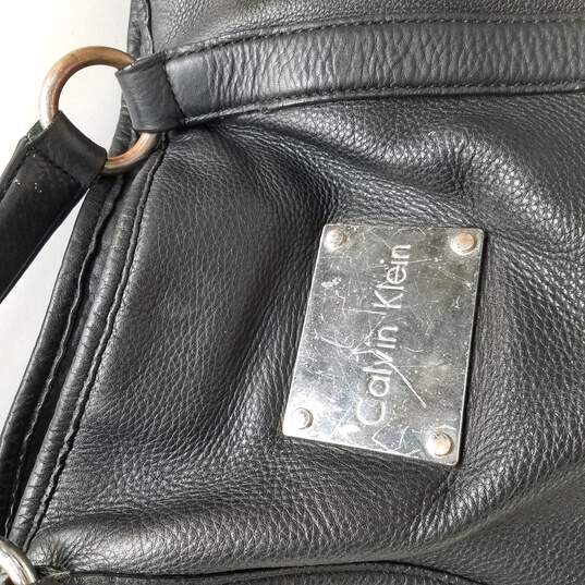 Calvin Klein Black Leather Large Shoulder Shopper Tote Bag Handbag
