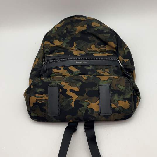 Womens Multicolor Camouflage Adjustable Strap Outer Zipper Pocket Backpack image number 1