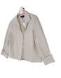 NWT Womens Ivory Long Sleeve Collared Open Front Blazer Size 12P image number 3