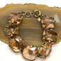 Designer J. Crew Gold-Tone Crystal Stones Spring Ring Chain Bracelet image number 1
