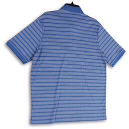 Mens Blue Striped Traditional Fit Short Sleeve Polo Shirt Size L/T 42-44 alternative image