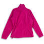 Womens Pink Collared Long Sleeve Full-Zip Fleece Jacket Size Large image number 2