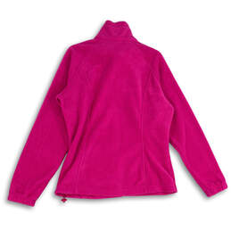 Womens Pink Collared Long Sleeve Full-Zip Fleece Jacket Size Large alternative image
