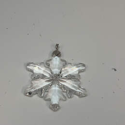 Designer Swarovski Silver-Tone Snowflake Ornament Crystal Cut Chain Pendant alternative image