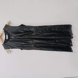 Calvin Klein Black Diamond Cut Fit and Flare Pleated Dress Size 4