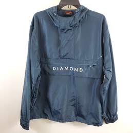 Diamond Men Teal Front Zipper Pocket Jacket XXL