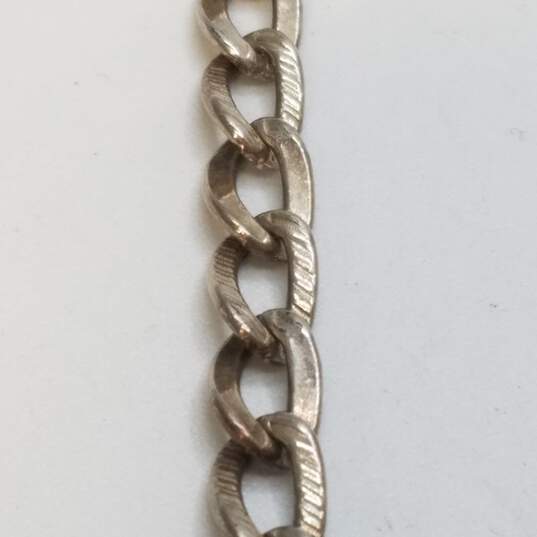 950 Sterling Silver Etched Unique Link 7.5inch Bracelet 10.0g image number 2