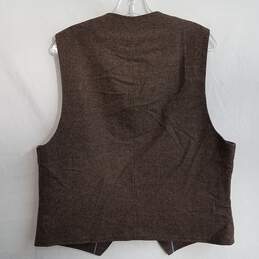 Vintage Pronto Uomo Blue brown wool vest men's M alternative image