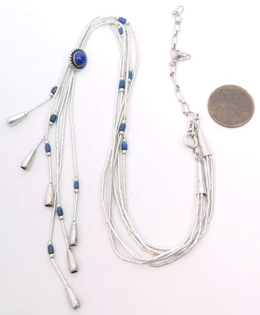 Carolyn Pollack 925 Liquid Silver Lapis Necklace 11.3g image number 5