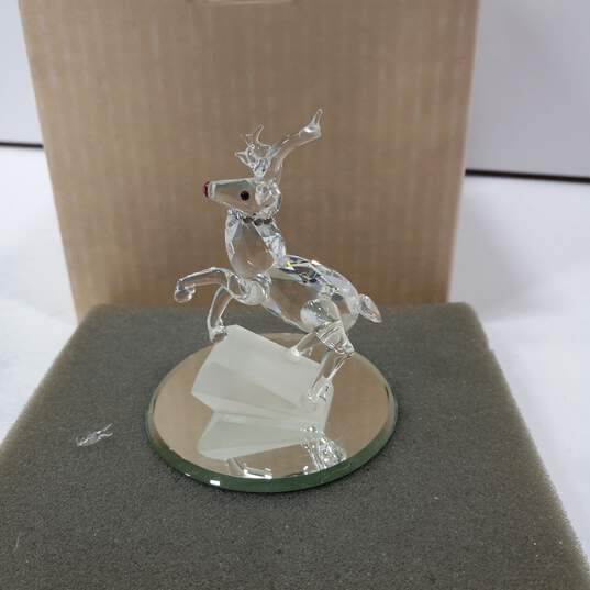 Crystal Rudolph The Red Nosed Reindeer Statue Figurine In Box image number 2