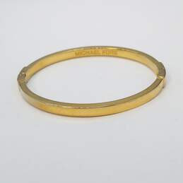 Michael Kors Gold Tone Hinge 7in Bangle Bracelet 21.0g