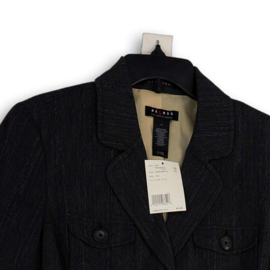 NWT Womens Gray Pinstripe Single Breasted Two Button Blazer Size 14 image number 4