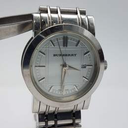 Burberry Swiss 12242 27mm Silver Analog Date Watch 66g