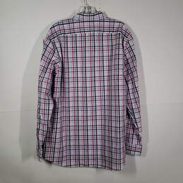 Mens Non-Iron Plaid Collared Long Sleeve Button-Up Shirt Size X-Large alternative image