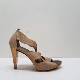 Michael Kors Berkeley Tan Tan Leather Heels Sandal Women's Size 9M
