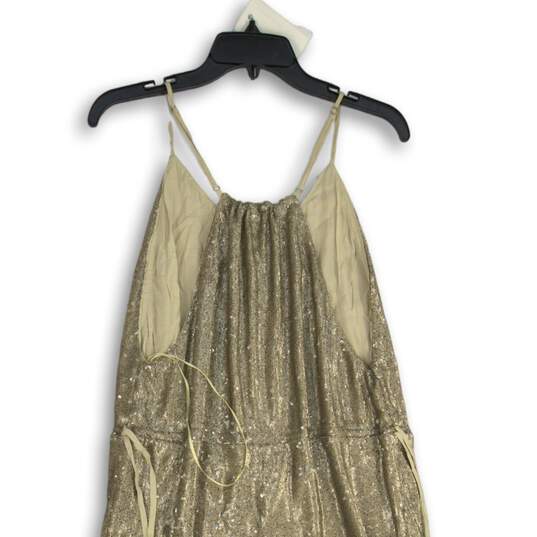 Free People Womens Silver Sequin Sleeveless One-Piece Jumpsuit Size Small image number 4