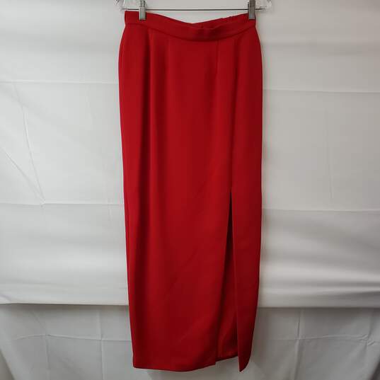 Vintage Junnie Leigh Evening Cocktail Red Blazer Jacket Skirt Set Women's 12 image number 7