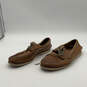 Mens 80406 Brown Leather Moc Toe Lace-Up Casual Loafers Shoes Size 11 image number 4