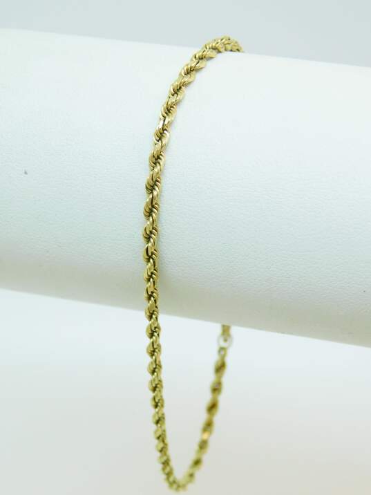 14K Gold Twisted Rope Chain Bracelet 3.5g image number 1