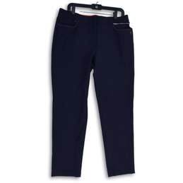 Macaw Mens Navy Blue Flat Front Straight Leg Ankle Pants Size 64/88
