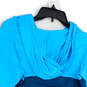 Womens Blue Long Sleeve Hooded Pockets Activewear Shirt Top Size Small image number 4