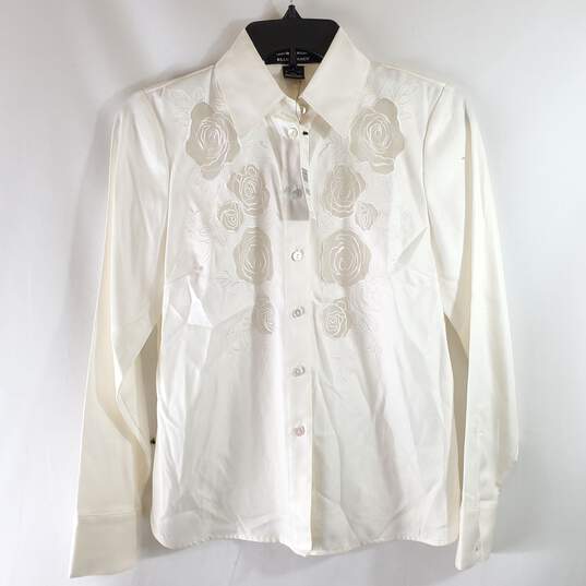 Ellen Tracy Women White Button Up Shirt Sz 2P NWT image number 4