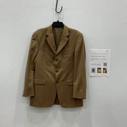 Burberry Mens Brown Long Sleeve Notch Lapel Three Button Blazer Size 40R/COA