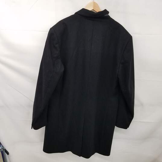 Burberry London Black Wool Trench Coat Men's Size 58 - AUTHENTICATED image number 2