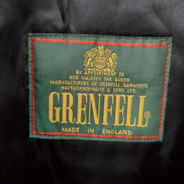Grenfell Men Olive Green Trench Coat Sz 40