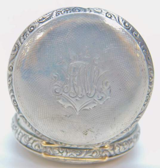 Antique 900 Silver Elgin 7 Jewel Hunting Case Pocket Watch- For Repair 37.6g image number 4