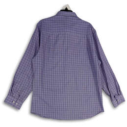 NWT Mens Purple Plaid Modern Fit Collared Long Sleeve Dress Shirt Size XL alternative image