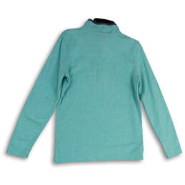 Womens Green Mock Neck Long Sleeve Pullover Classic Sweatshirt Size Small alternative image