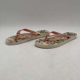 Tory Burch Womens Multicolor Floral Monogram Slip-On Flip Flop Sandals Size 8