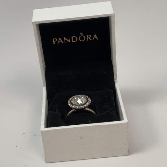 IOB Designer Pandora S925 ALE Sterling Silver Round Crystal Cut Stone Ring image number 1