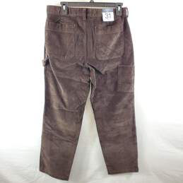 Gap Women Brown Corduroy Straight Pants Sz 31 NWT alternative image