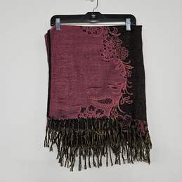 Wool Touch Black & Pink Floral Scarf