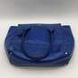 Womens Blue Leather Bottom Studded Double Handle Tote Handbag Purse image number 1