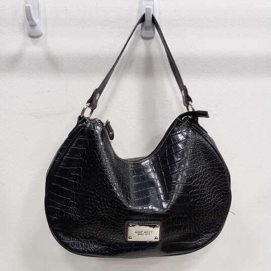 Nine West Black Faux Alligator Leather Handbag/Purse image number 1