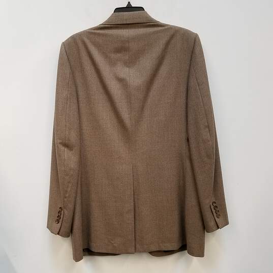 Mens Brown Wool Notch Collar Long Sleeve 2-Piece Suit Vest Set Size 44L image number 2