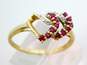 Romantic 10K Yellow Gold Spinel & Diamond Accent Heart Ring 2.0g image number 1