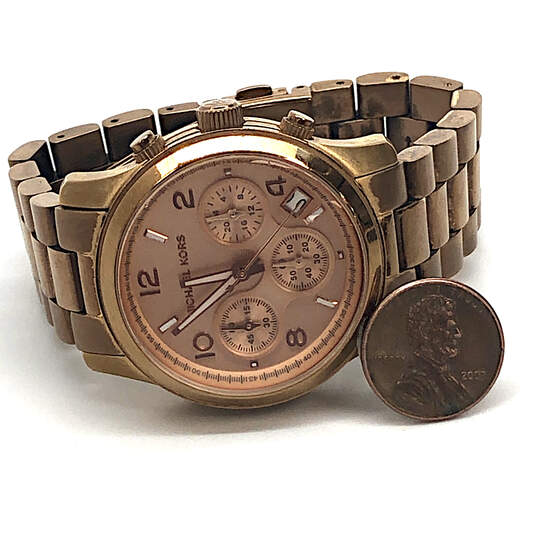 Buy The Designer Michael Kors Mk-5128 Rose Gold-Tone 10 Atm Chronograph  Wristwatch | Goodwillfinds