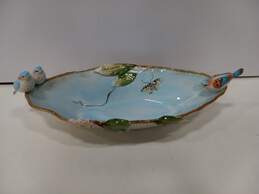 Fitz & Floyd Toulouse Birds Oval Ceramic Centerpiece Bowl