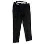 NWT Mens Black Pleated Traditional Fit Straight Leg Dress Pants Size 42R image number 2