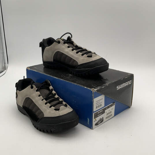 NIB Womens SH-M034 Black Gray Lace-Up Low Top Cycling Mountain Shoes Size 6 image number 1