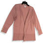 NWT Womens Pink Knitted Open Front Long Sleeve Cardigan Sweater Size XL image number 1