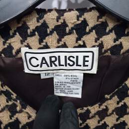 Vintage Carlisle Wool Blend Brown Pattern Dress Jacket 12 alternative image