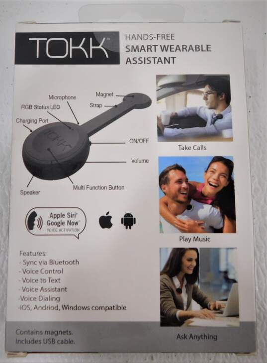 TOKK Smart Wearable Assistant Hands-Free Bluetooth Phone Speaker, Black image number 2